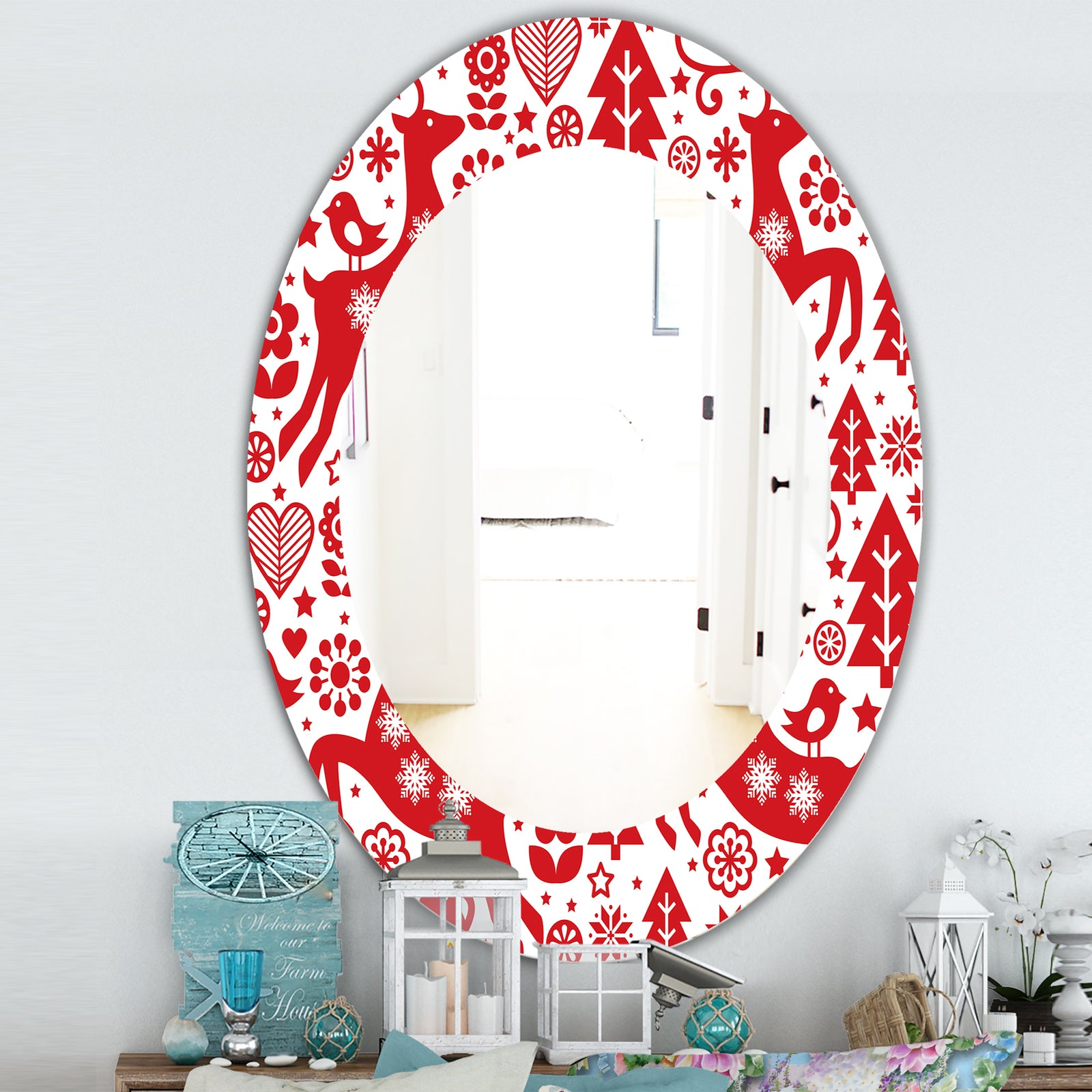 Christmas II - Traditional Mirror - Oval or Round Wall Mirror