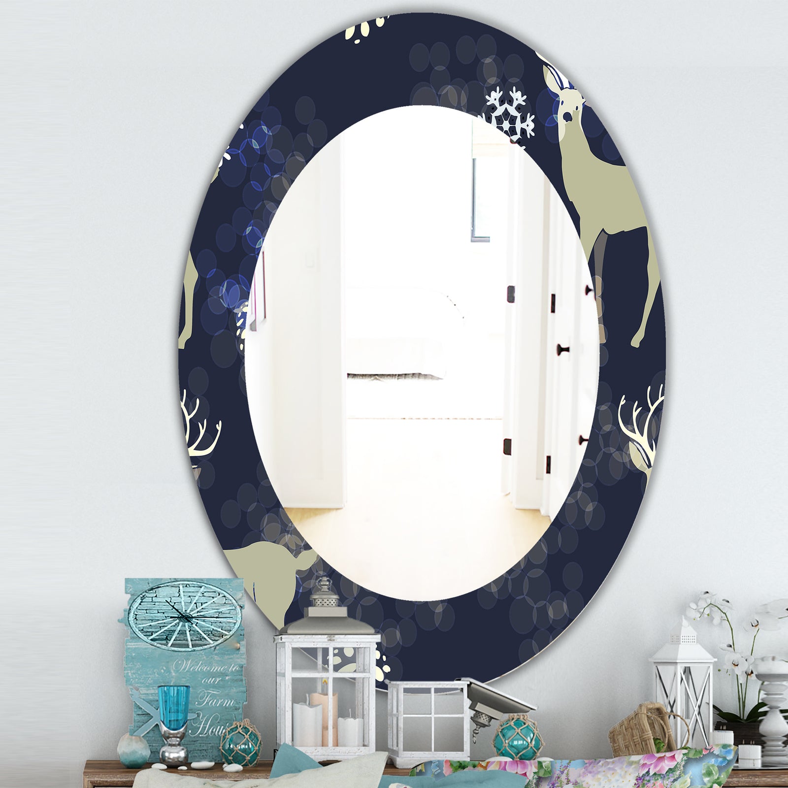 Christmas III - Traditional Mirror - Oval or Round Wall Mirror