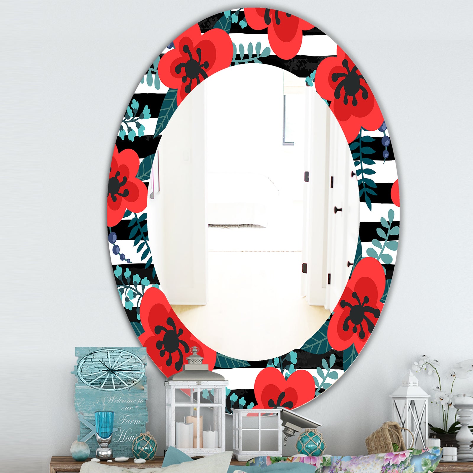 Elementary Botanicals 1 - Traditional Mirror - Oval or Round Wall Mirror