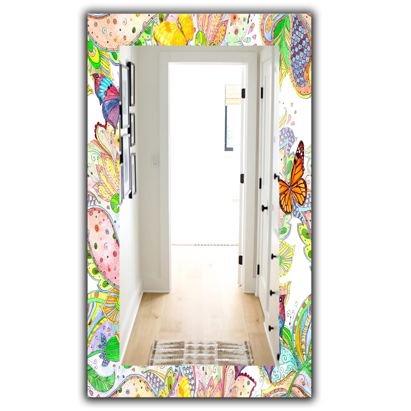Bohemian Butterflies - Bohemian & Eclectic Mirror - Modern Wall Mirror