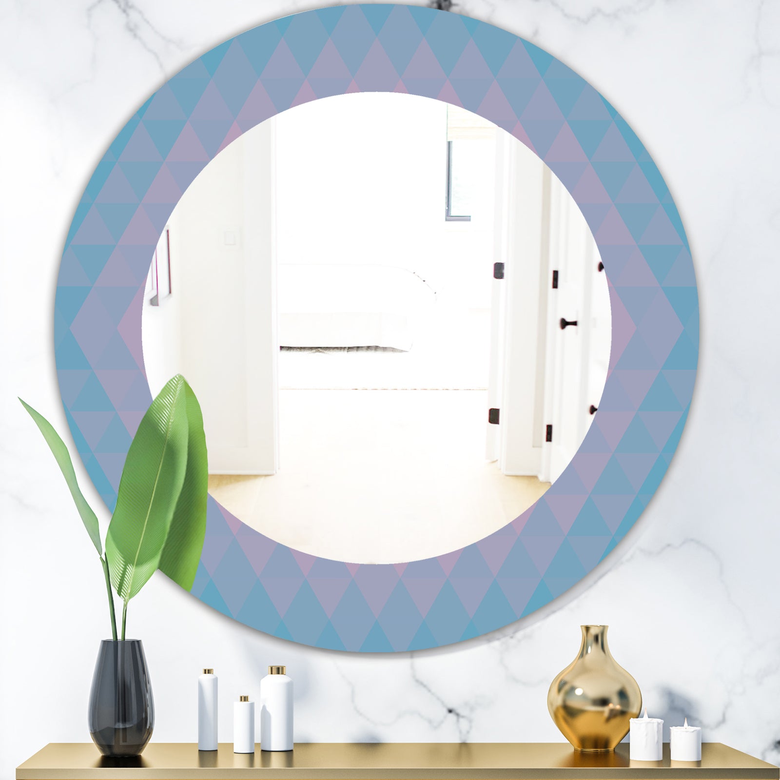 Pastel Dreams 7 - Mid-Century Mirror - Oval or Round Wall Mirror