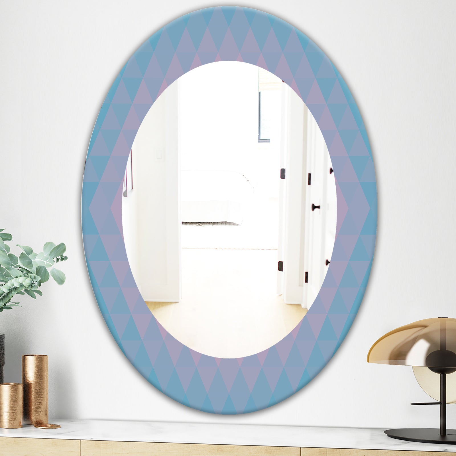 Pastel Dreams 7 - Mid-Century Mirror - Oval or Round Wall Mirror