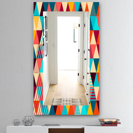 Triangular Colourfields 35 - Mid-Century Mirror - Wall Mirror