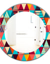 Triangular Colourfields 35 - Mid-Century Mirror - Oval or Round Wall Mirror