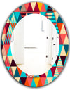 Triangular Colourfields 35 - Mid-Century Mirror - Oval or Round Wall Mirror
