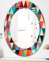 Triangular Colourfields 35 - Mid-Century Mirror - Oval or Round Wall Mirror