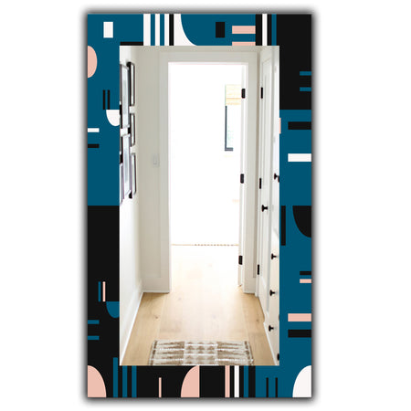 Retro Blue Style - Mid-Century Mirror - Frameless Wall Mirror