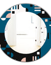 Retro Blue Style - Mid-Century Mirror - Frameless Oval or Round Wall Mirror