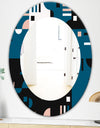 Retro Blue Style - Mid-Century Mirror - Frameless Oval or Round Wall Mirror