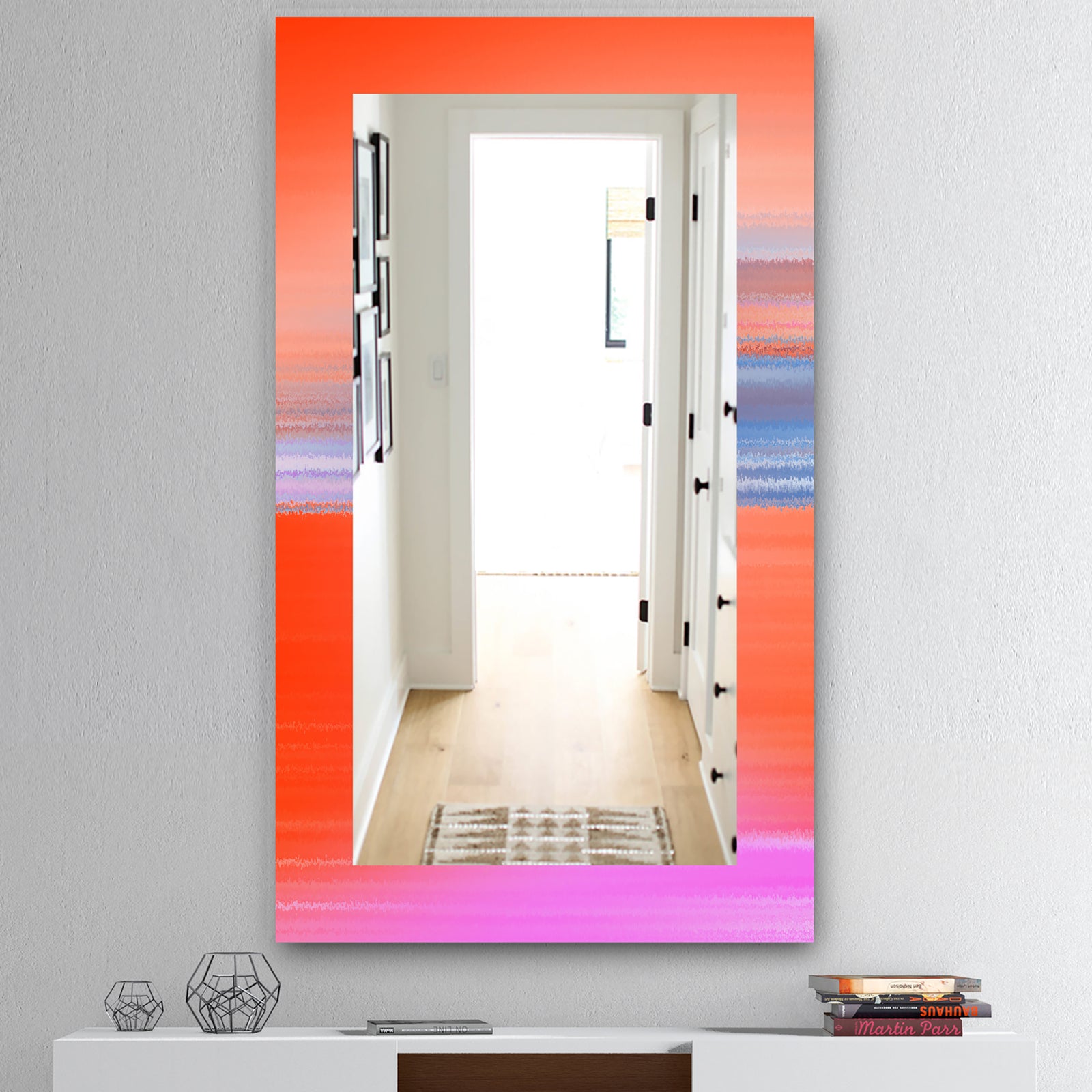 Pink Spheres 13 - Mid-Century Mirror - Frameless Wall Mirror