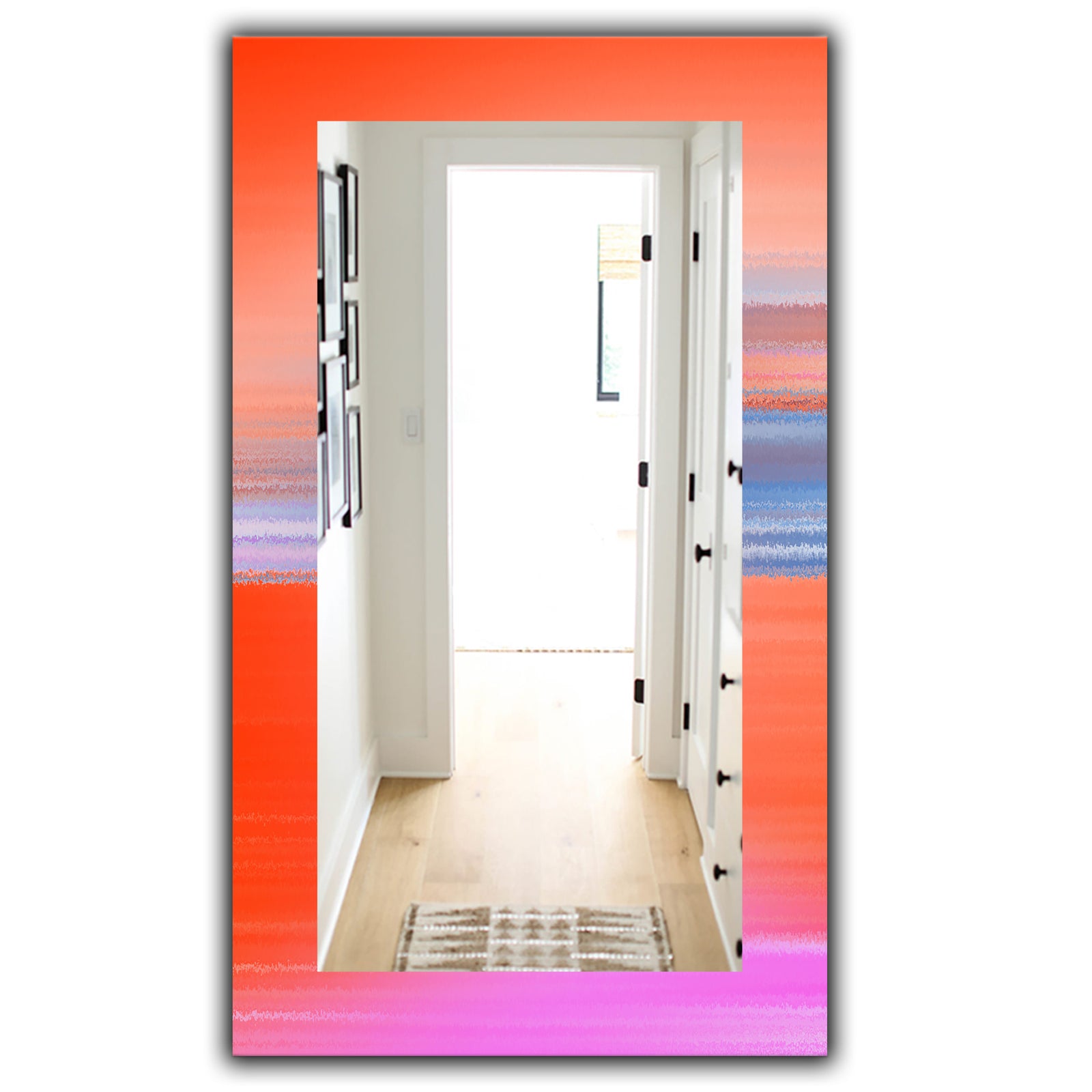 Pink Spheres 13 - Mid-Century Mirror - Frameless Wall Mirror