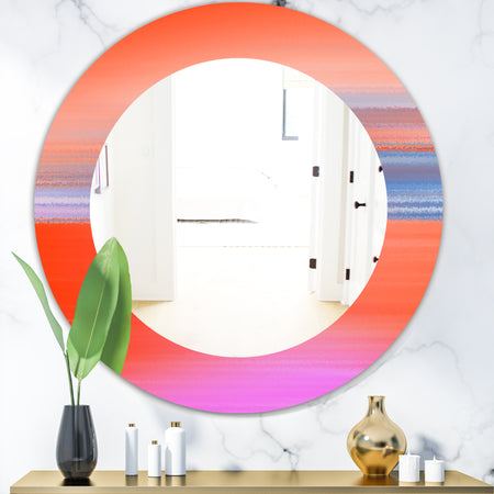 Pink Spheres 13 - Mid-Century Mirror - Frameless Oval or Round Wall Mirror
