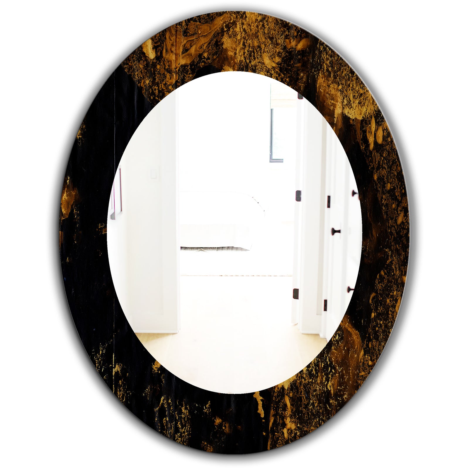 Marbled Yellow 8 - Glam Wall Mirror - Oval or Round Wall Mirror