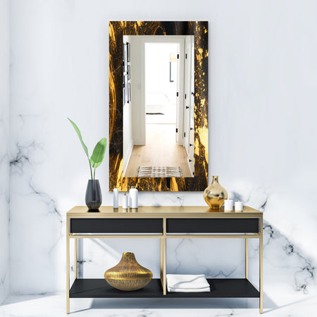 Marbled Yellow 9 - Glam Wall Mirror - Vanity Mirror
