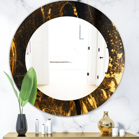 Marbled Yellow 9 - Glam Wall Mirror - Oval or Round Wall Mirror