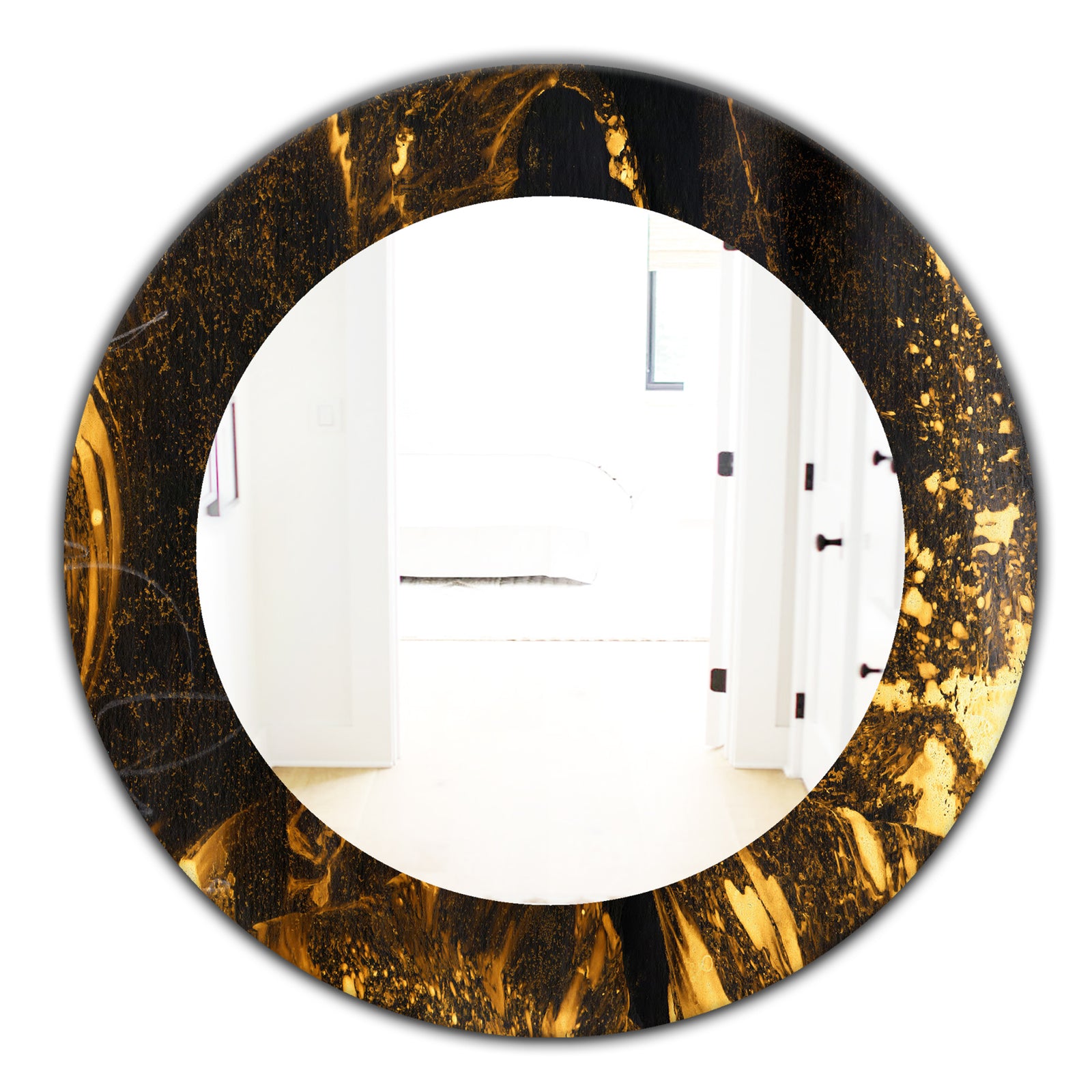 Marbled Yellow 9 - Glam Wall Mirror - Oval or Round Wall Mirror