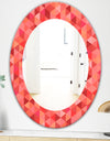 Pink Spheres 14 - Mid-Century Mirror - Frameless Oval or Round Wall Mirror