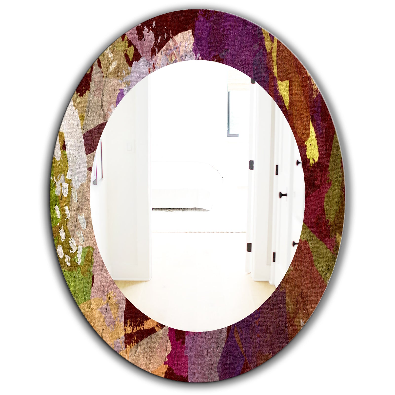 Psychedelic Matte - Modern Mirror - Frameless Oval or Round Wall Mirror