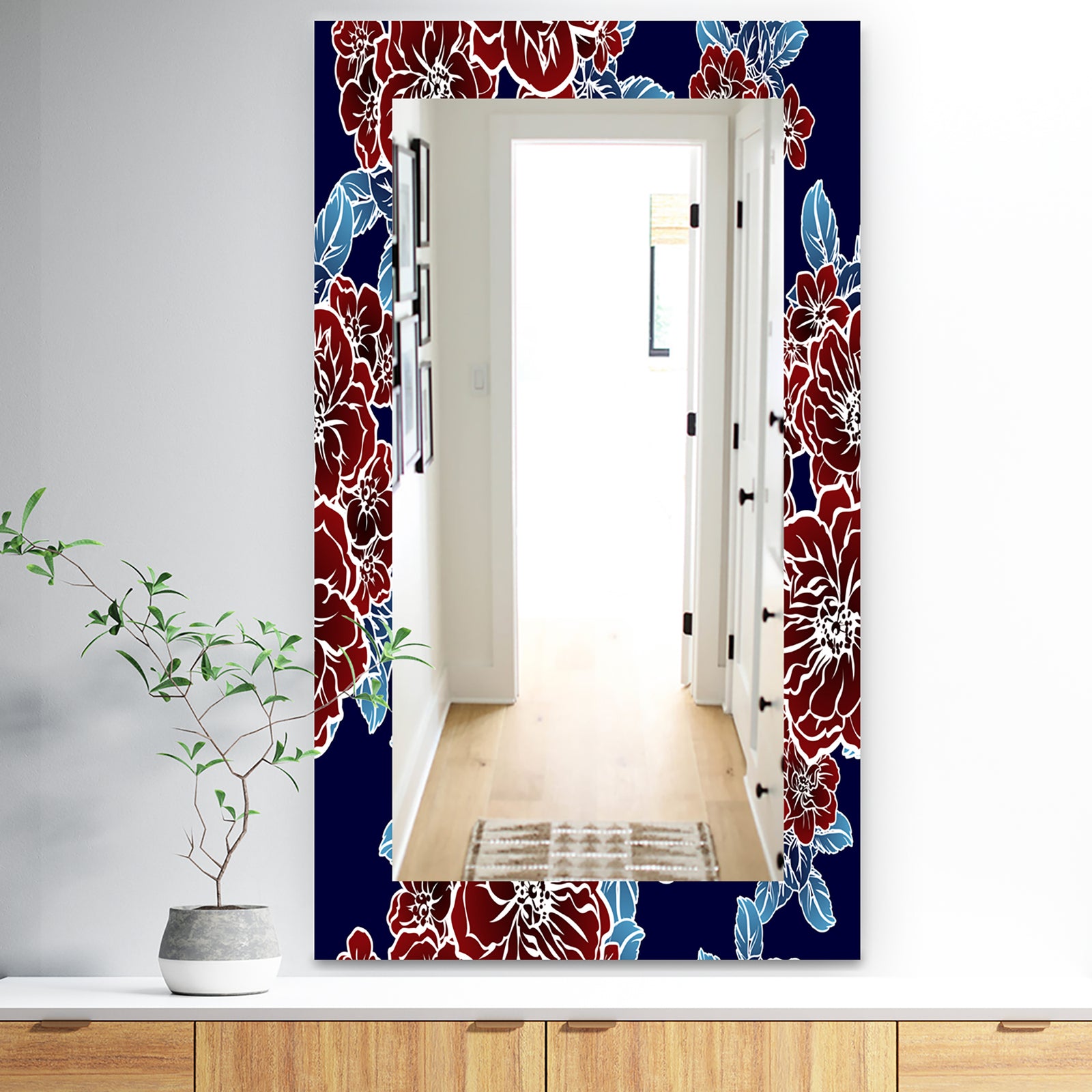 Floral Elements In Color - Traditional Mirror - Vanity Mirror