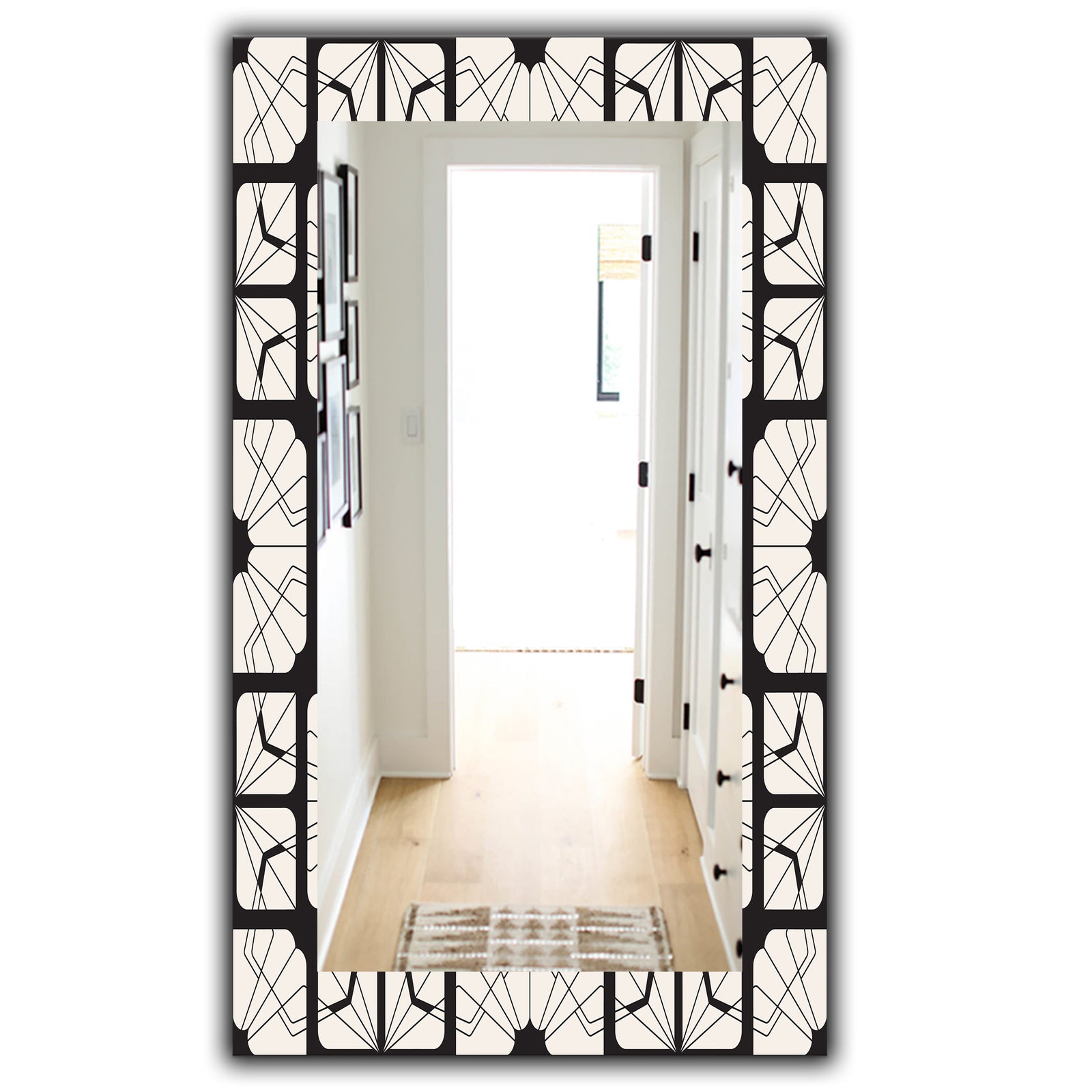 Black & White 9 - Mid-Century Modern Mirror - Wall Mirror
