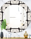 Black & White 9 - Mid-Century Modern Mirror - Oval or Round Wall Mirror