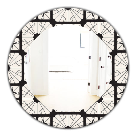 Black & White 9 - Mid-Century Modern Mirror - Oval or Round Wall Mirror