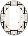 Black & White 9 - Mid-Century Modern Mirror - Oval or Round Wall Mirror