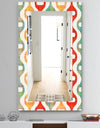 Orange Yellow and Green Shapes - Mid-Century Mirror - Vanity Mirror