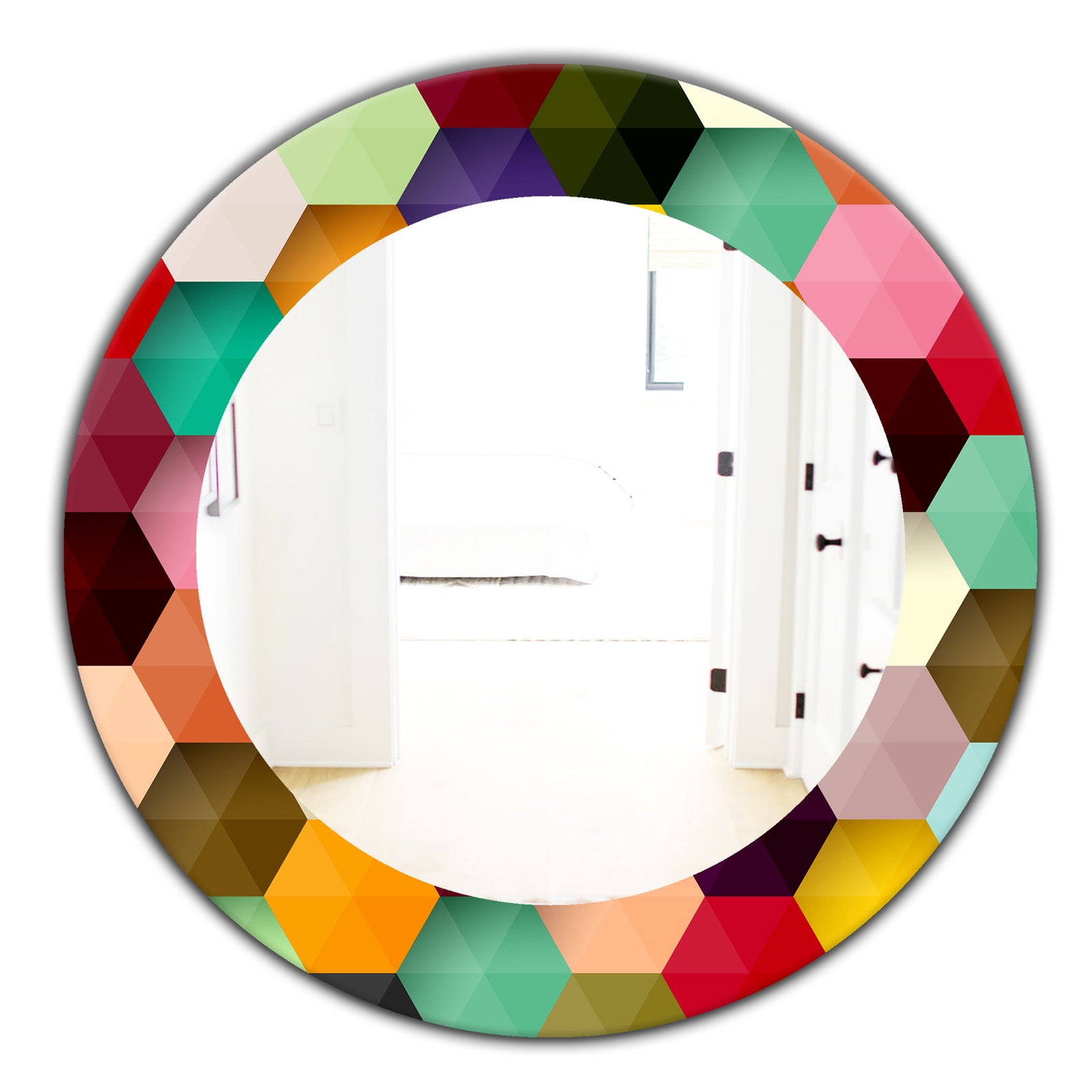Honeycomb 5 - Mid-Century Mirror - Oval or Round Wall Mirror