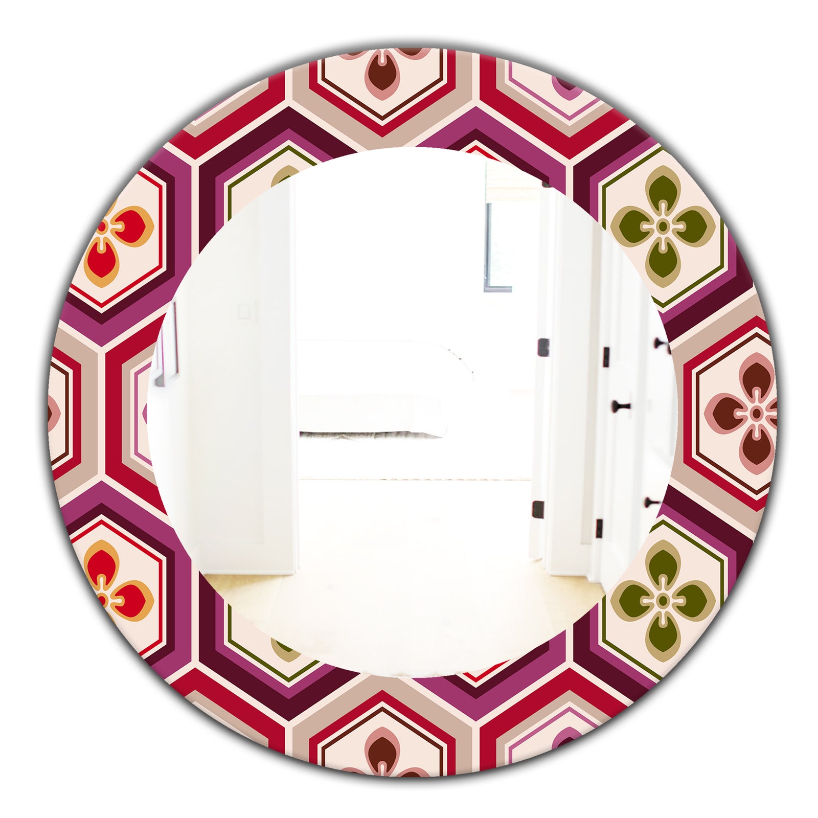 Honeycomb 6 - Mid-Century Mirror - Oval or Round Wall Mirror