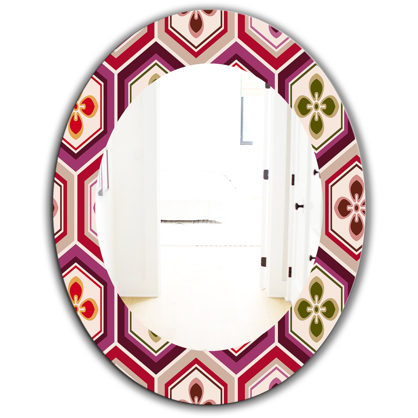 Honeycomb 6 - Mid-Century Mirror - Oval or Round Wall Mirror