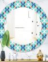 Shades Of Blue - Mid-Century Mirror - Oval or Round Wall Mirror