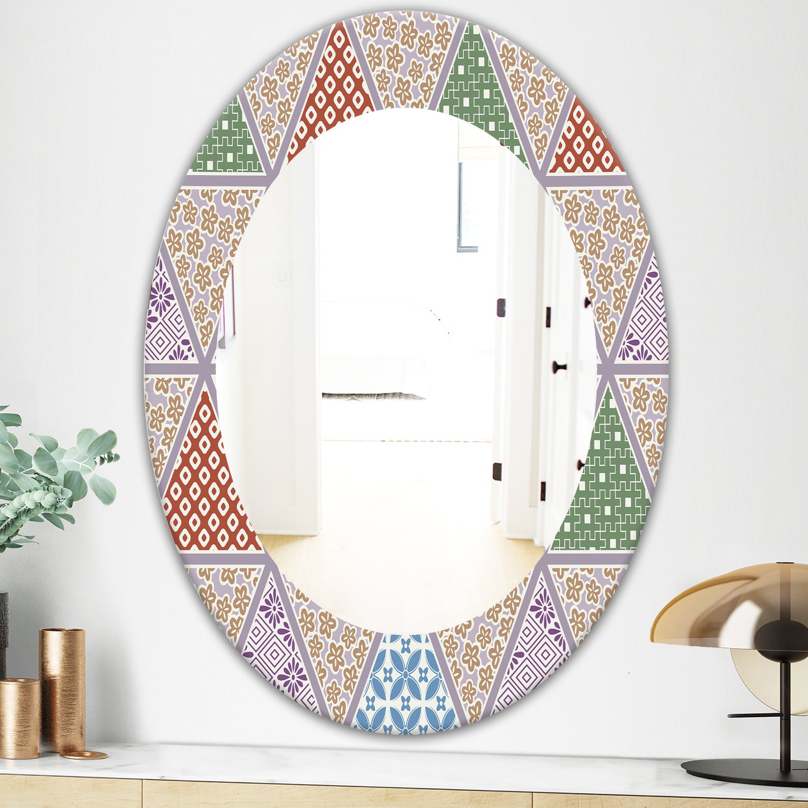 Traditional Patterns - Mid-Century Mirror - Oval or Round Wall Mirror