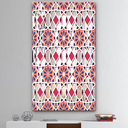 Pink Geometric Flower - Mid-Century Mirror - Ultra Modern Art Mirror