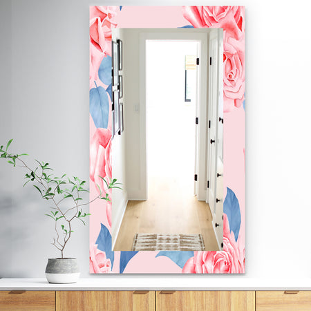 Pink Blossom 59 - Traditional Mirror - Frameless Wall Mirror
