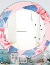 Pink Blossom 59 - Traditional Mirror - Frameless Oval or Round Wall Mirror