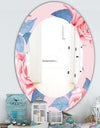 Pink Blossom 59 - Traditional Mirror - Frameless Oval or Round Wall Mirror