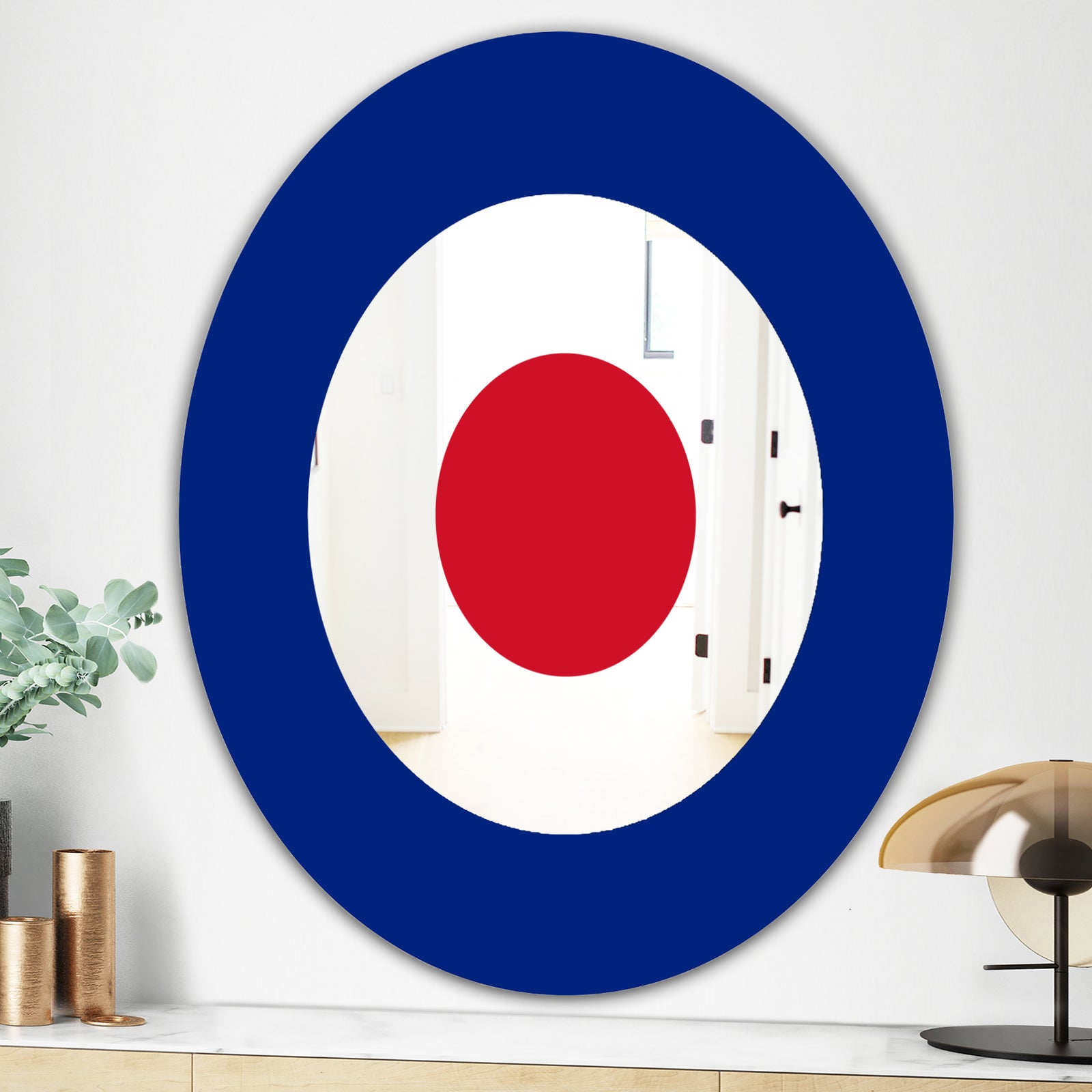 Capital Gold Essential 23 - Mid-Century Modern Mirror - Oval or Round Wall Mirror