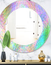 Pastel Checkers - Mid-Century Mirror - Oval or Round Wall Mirror