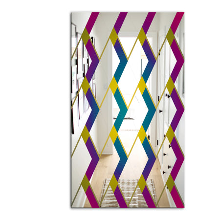 Purple Diamonds - Mid-Century Mirror - Decorative Wall Mirror