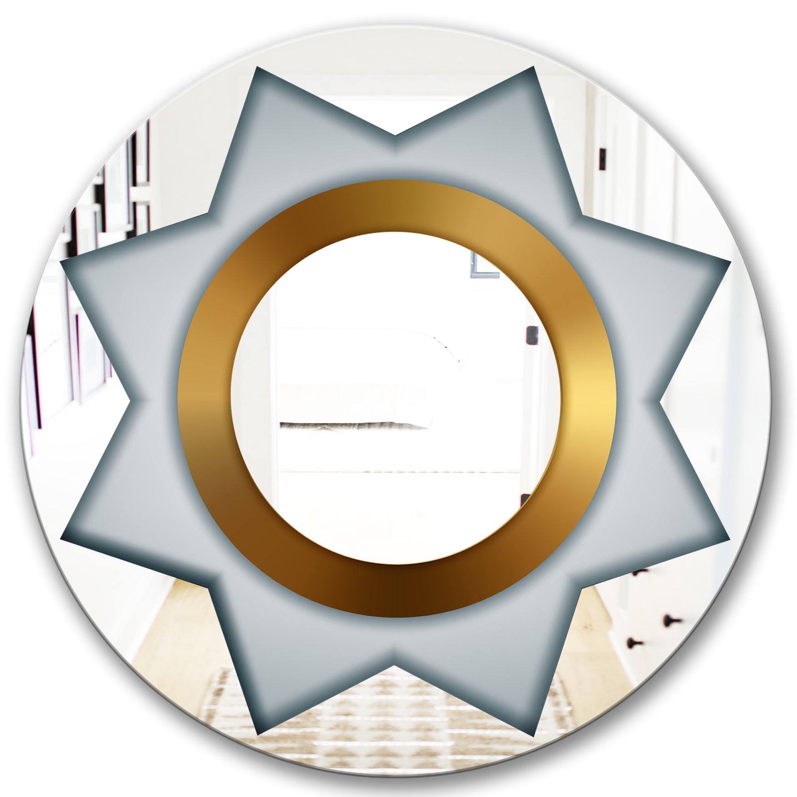 Silver Star - Glam Mirror - Oval or Round Wall Mirror
