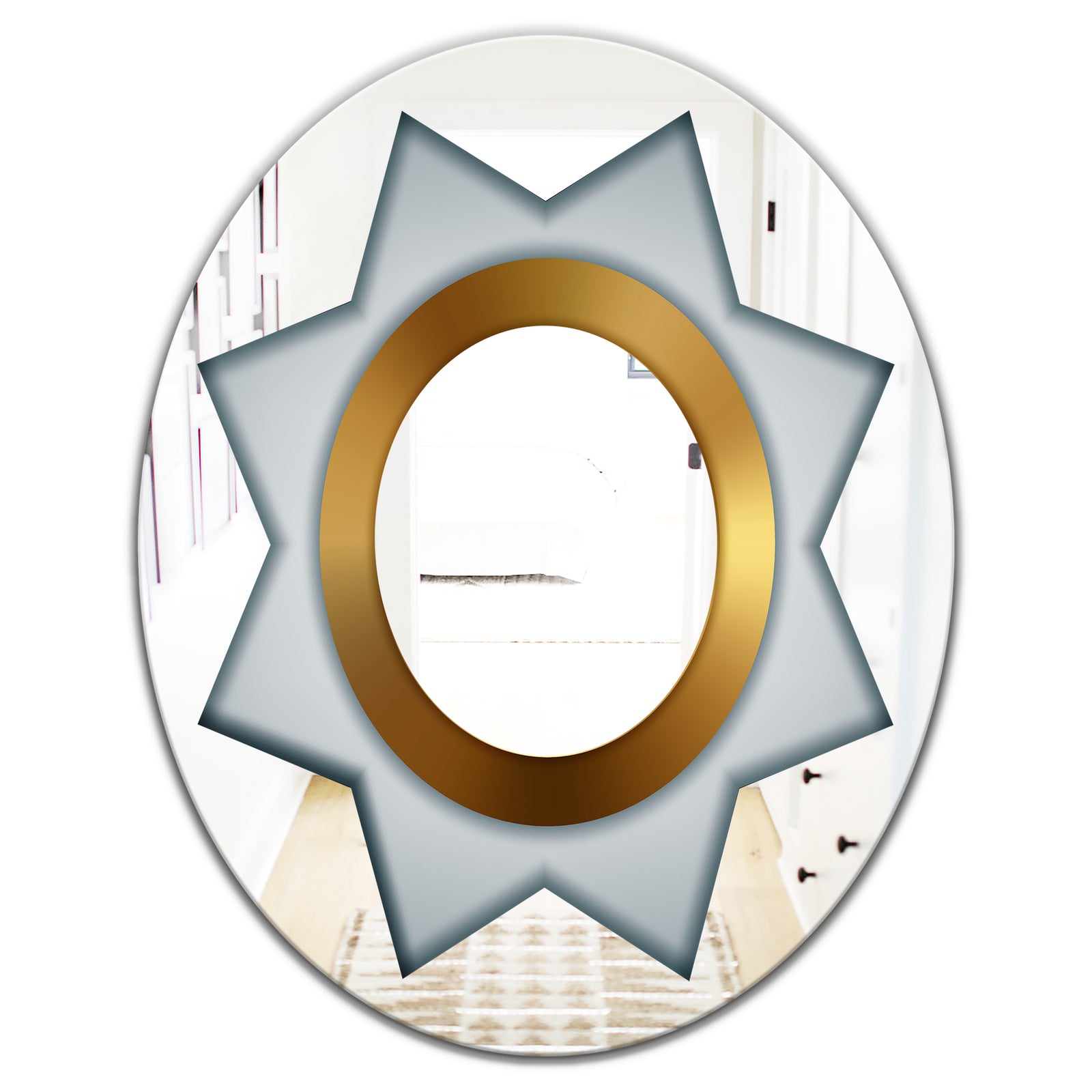 Silver Star - Glam Mirror - Oval or Round Wall Mirror