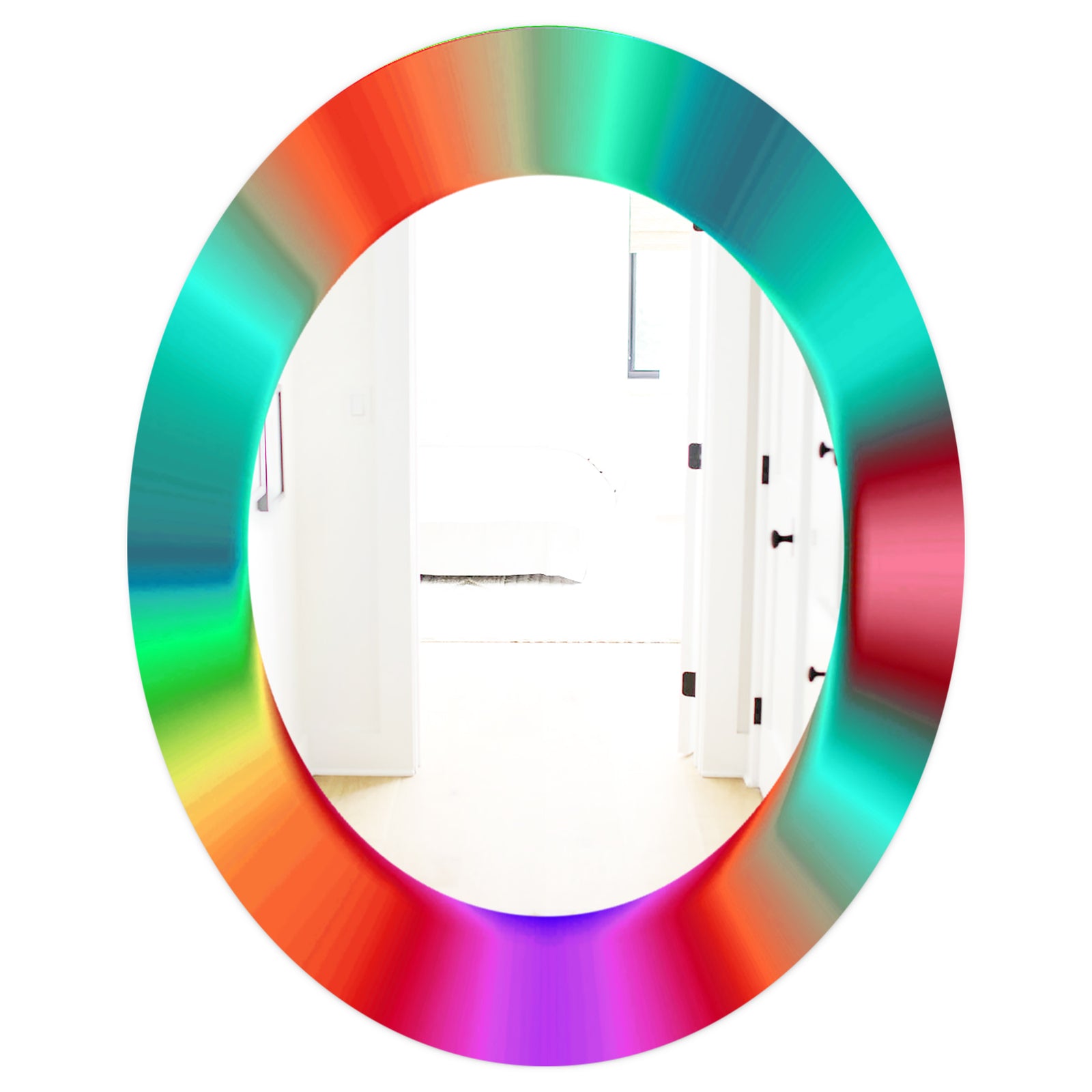 Multicolor Rainbow - Modern Mirror - Oval or Round Vanity Mirror