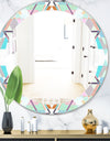 Pastel Triangles - Mid-Century Mirror - Oval or Round Vanity Mirror