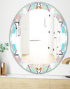 Pastel Triangles - Mid-Century Mirror - Oval or Round Vanity Mirror