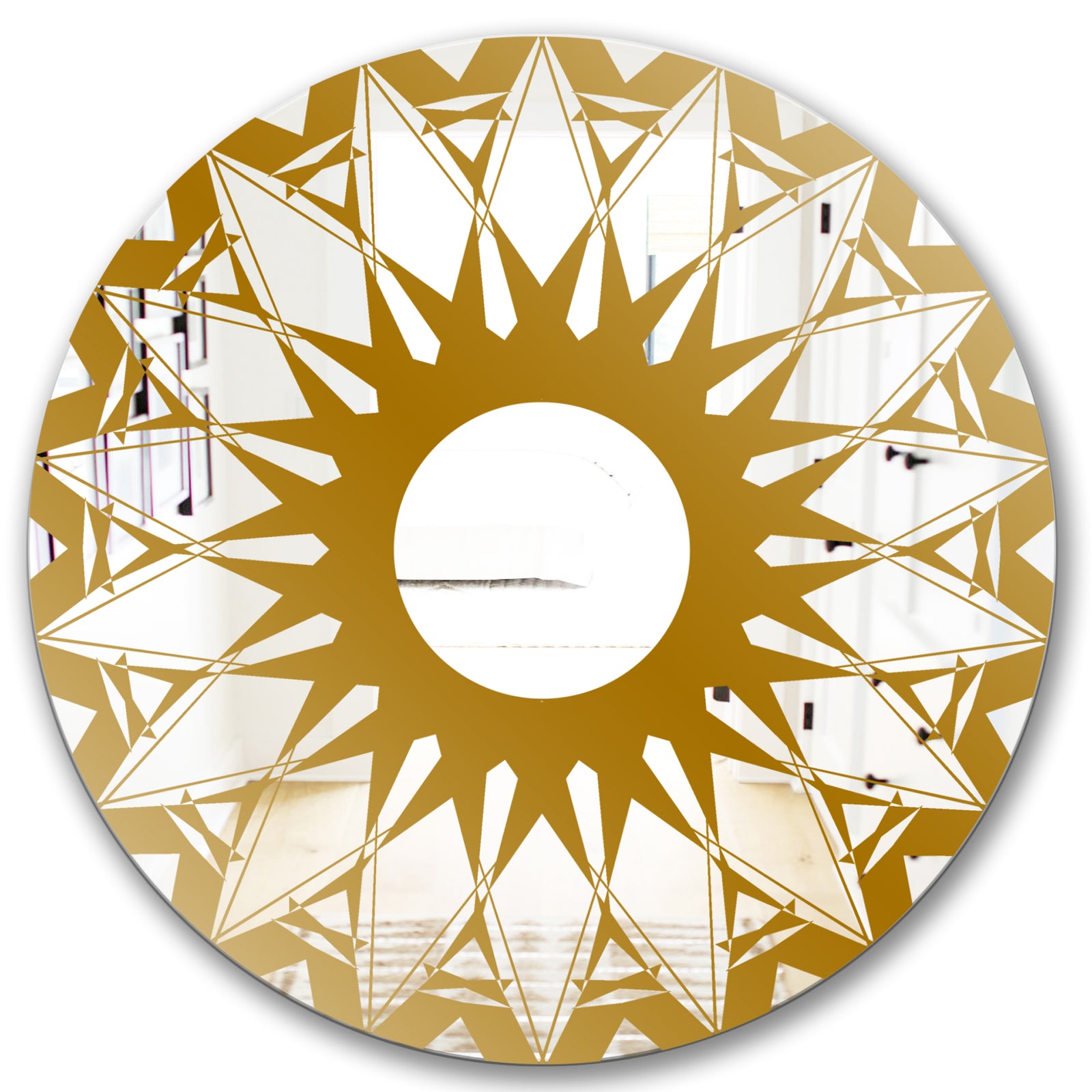 Gold Sunburst - Glam Mirror - Oval or Round Wall Mirror