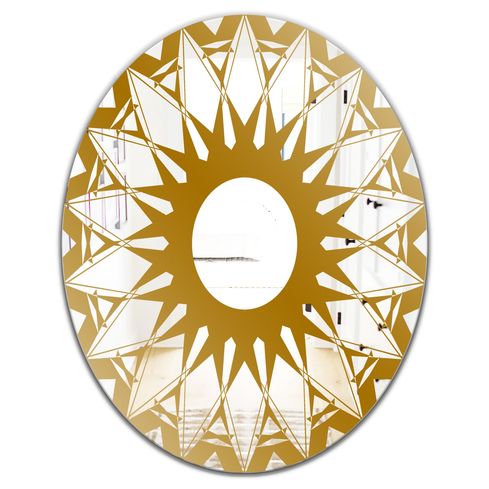 Gold Sunburst - Glam Mirror - Oval or Round Wall Mirror