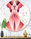 Pink Geo III - Mid-Century Mirror - Round Wall Mirror