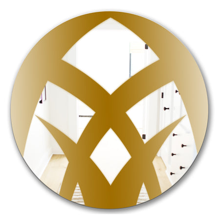 Gold Symmetrical Abstract - Glam Mirror - Oval or Round Wall Mirror
