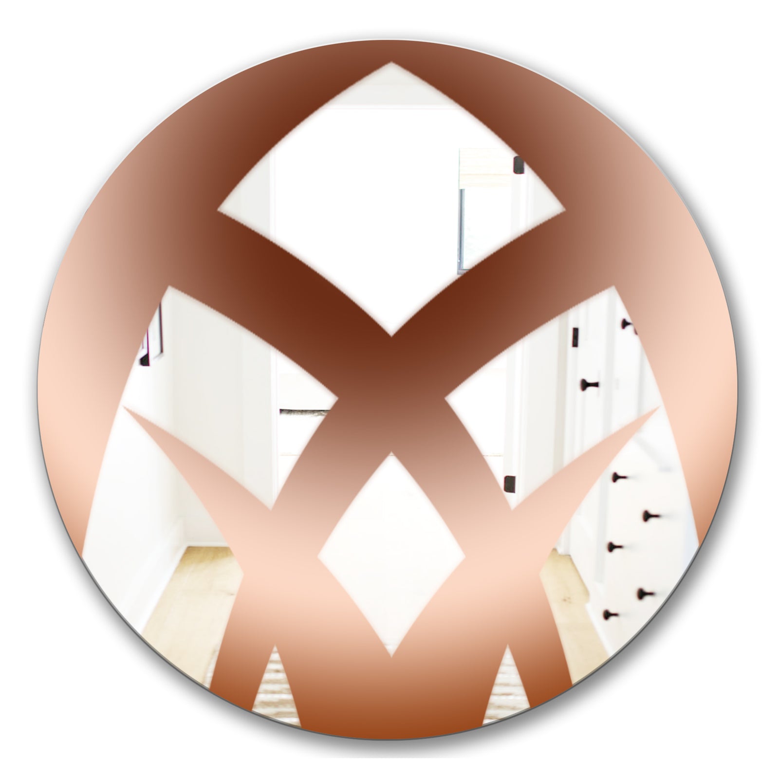 Rose Gold Geo - Glam Mirror - Oval or Round Wall Mirror